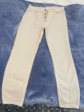 Rouje Straight Leg Jeans in Beige